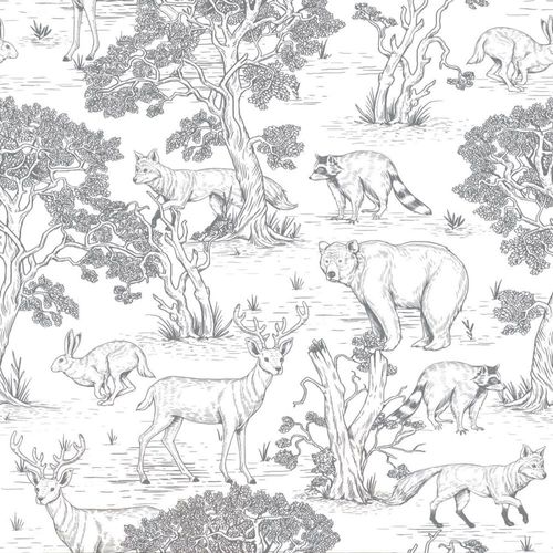 Papier peint enfants animaux de la forêt 100x280cm