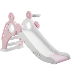 Toboggan Pliable Pour Enfants Avec Panier De Basket Rose Vif