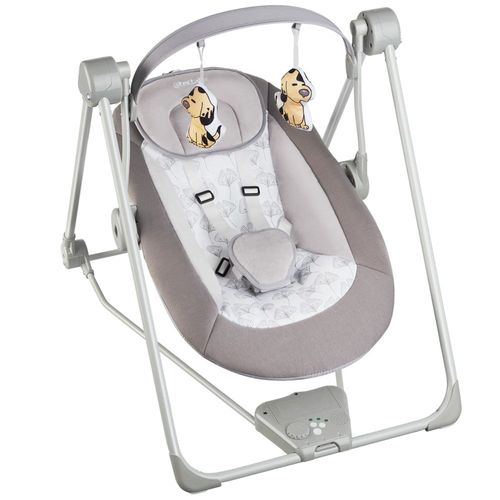 Balancelle Pour Bébé Pliable Avec 5 Vitesses Et Minuterie Gris
