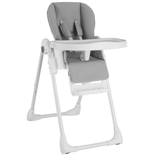 Chaise Haute Pliable Réglable En Hauteur Avec Harnais À 5 Points Blanc