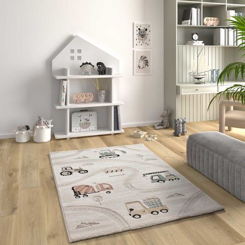 Tapis enfant voitures et routes multicolore 120 x 170 cm