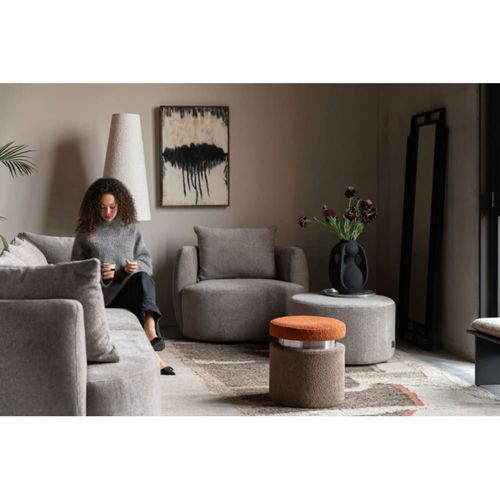 Fauteuil Design En Tissu Taupe