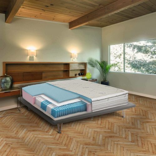 Matelas double en Memory Foam blanc 160x190 cm