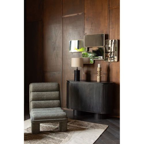 Fauteuil Design En Tissu Gris