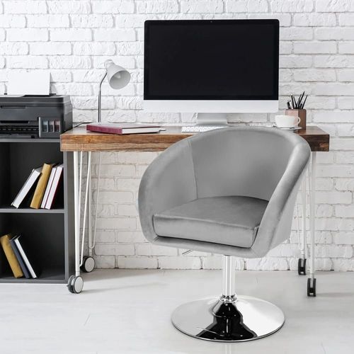 Chaise De Coiffeuse Grise Moderne Réglable En Hauteur 13cm