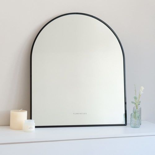 Miroir Mural Arche Aluminium 70x60x3cm Noir
