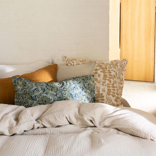 Taie D'oreiller En Gaze De Coton 50x70cm Beige Clair