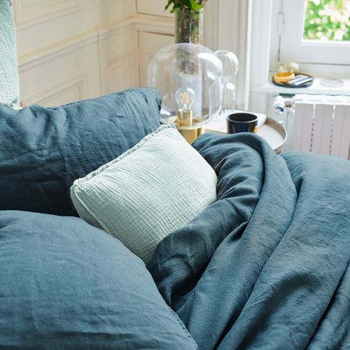 Housse De Coussin En Gaze De Coton 40x40cm Céladon