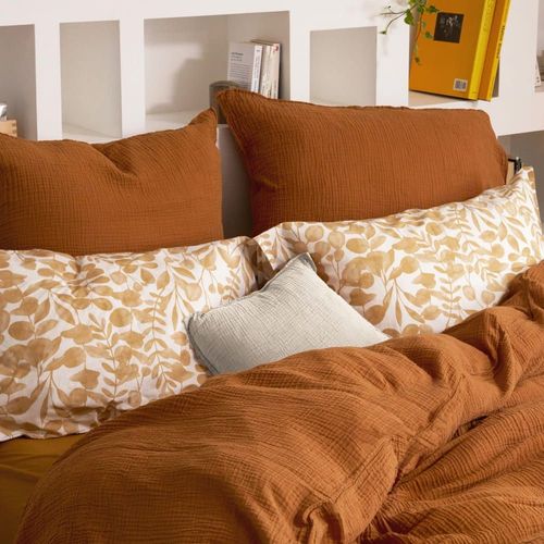 Housse De Coussin En Gaze De Coton 40x40cm Beige Clair