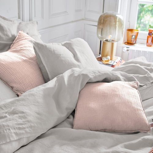 Housse De Coussin En Gaze De Coton 40x40cm Pêche
