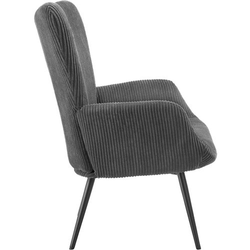 Fauteuil Rembourré Ergonomique Avec Revêtement Velours Gris/Noir