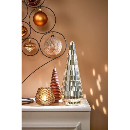 Décoration sapin de Noël en verre doré H33