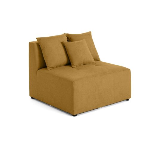Canapé Modulable 1 Places En Tissu Jaune