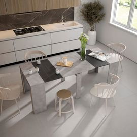 Console Extensible Effet Bois Ciment 222x90x77cm