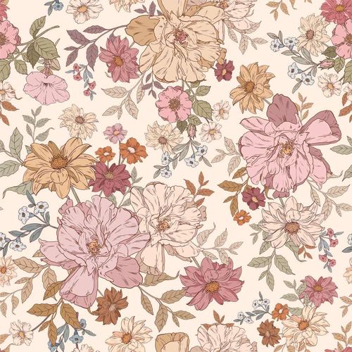 Papier peint enfant fleurs arc-en-ciel 100x280cm