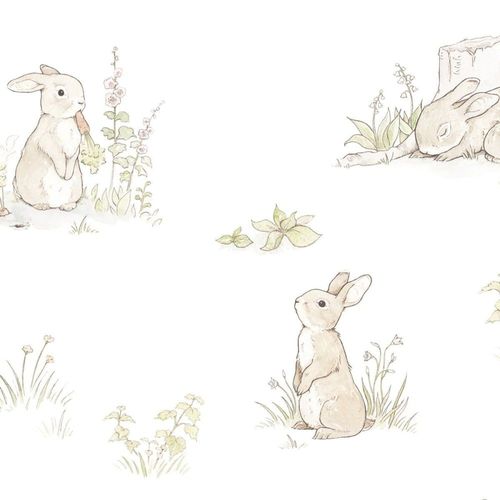 Papier peint enfant Les lapins curieux 50x280cm