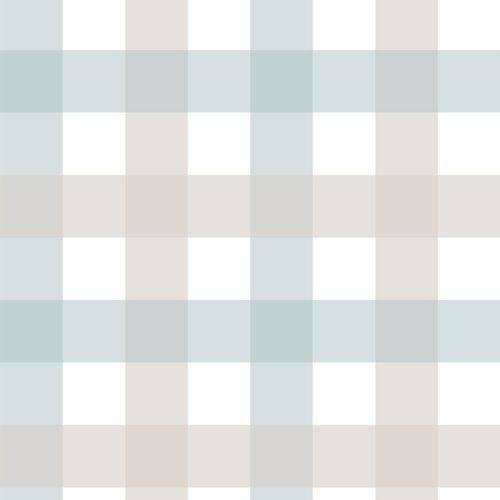Papier peint enfant carreaux Provence beige bleu 100x280cm