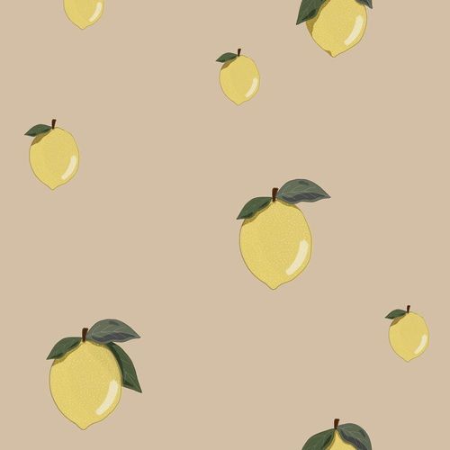 Papier peint enfant citrons beige 50x280