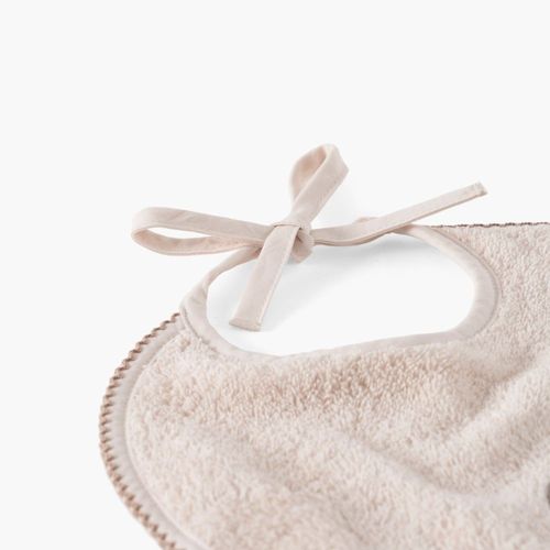 Mini Bavoir Coton Bio Beige 22 X 30 Cm
