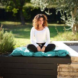 Matelas futon 120x60cm en polyester bleu caraibes
