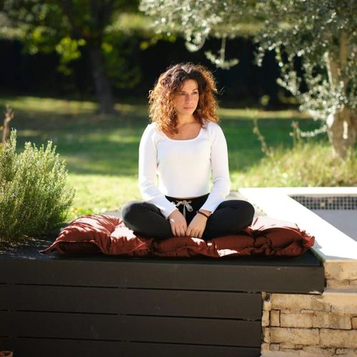 Matelas futon 120x60cm en polyester terracotta