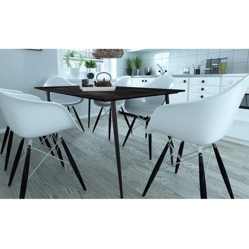 Table À Manger En Effet Bois Noir 8 Personnes L160