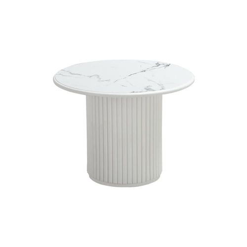 Table Basse Ronde Style Scandinave Blanc