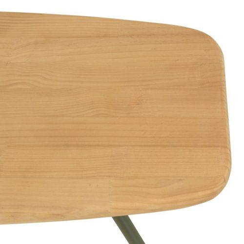 Table Basse Plateau En Pin Pieds Scandinaves Métal Vert L120