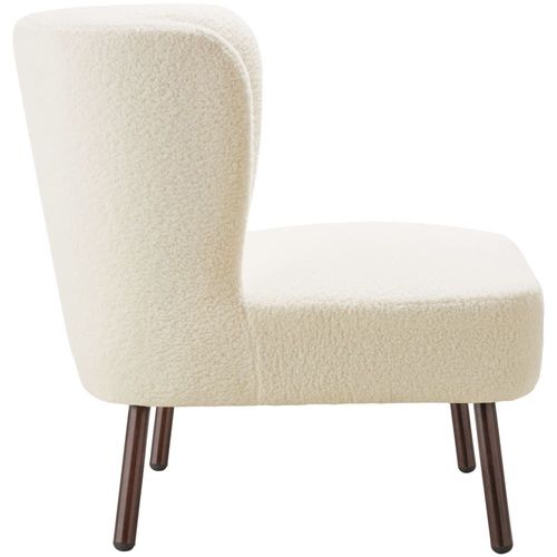 Fauteuil Bouclé Extra-Large Rembourré Maximum 120kg Blanc