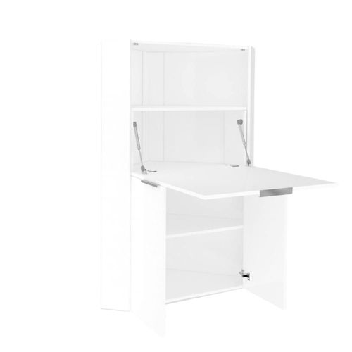 Bureau Effet Bois Blanc Brillant 70x35h140 Cm