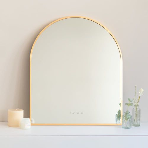 Miroir Mural Arche Aluminium 70x60x3cm Or