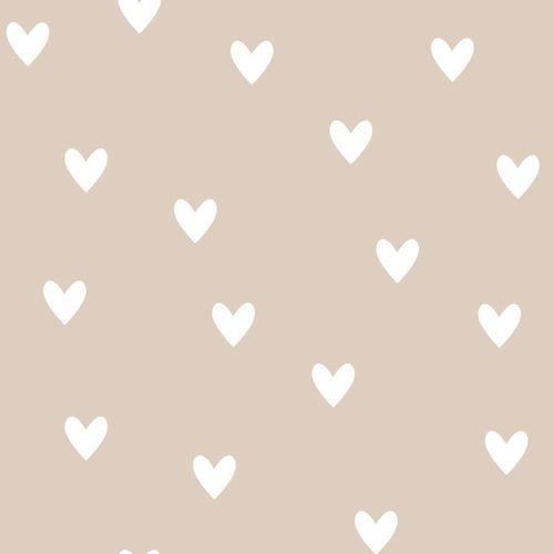Papier peint enfant c?urs - fond beige 50x280cm