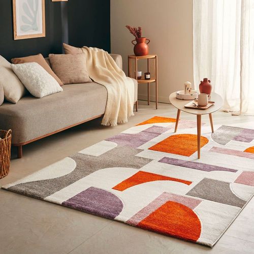 Tapis Contemporain Géométrique - 120x160cm Multicolore Polypropylène
