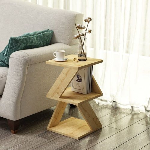 Bout De Canapé 3 Niveaux H50 Cm - Effet Chêne
