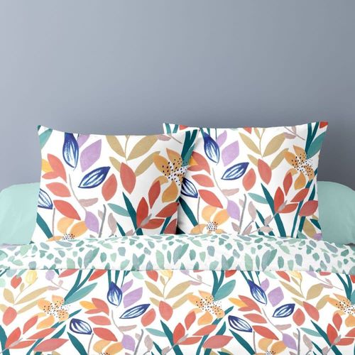 Parure De Couette 100% Coton 76 Fils Imprimée 240x220 2 Taies