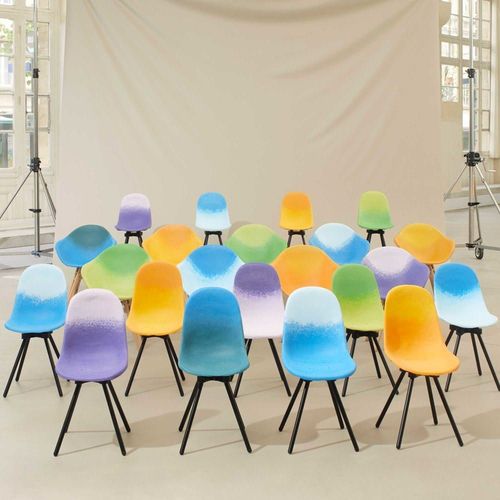 Tabouret Bar En Plastique Recyclé, Pied En Acier Revalorisé