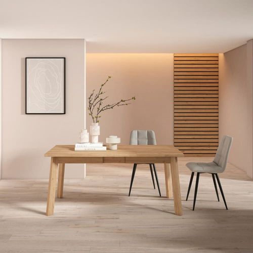 Table À Manger Effet Bois De Chêne 167x90x75cm