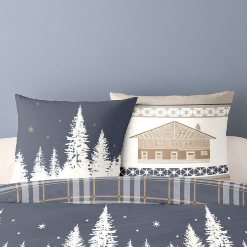 Parure De Couette 100% Coton Flanelle Imprimée 240x220 2 Taies