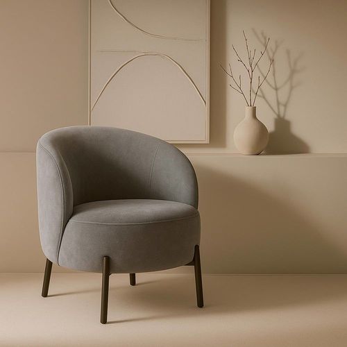 Fauteuil Relax En Métal Et Tissu Gris