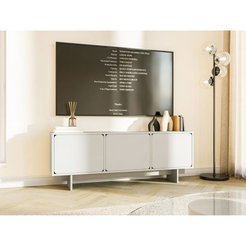 Meuble Tv 3 Portes Grège 150 Cm