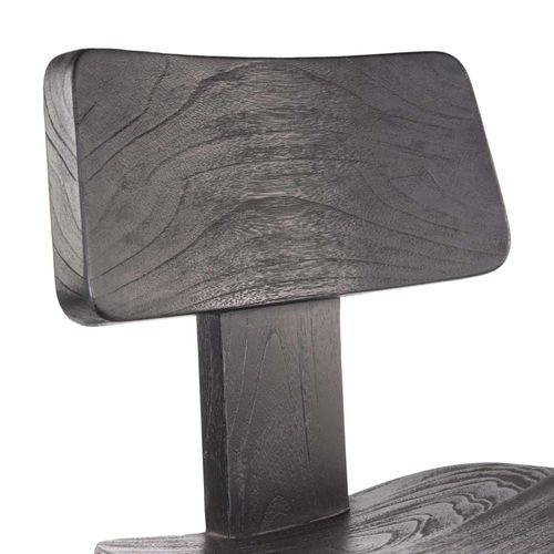 Tabouret De Bar En Bois De Teck Noir