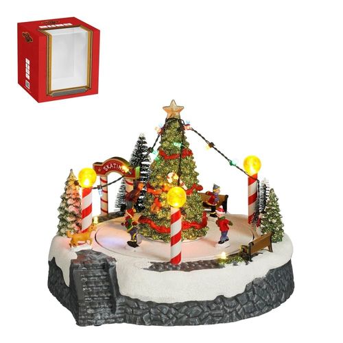 Village de noël miniature scène de sapin de Noël H19