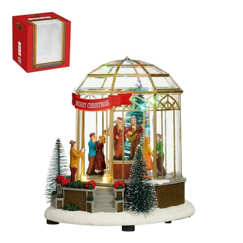 Village de noël miniature dôme musical