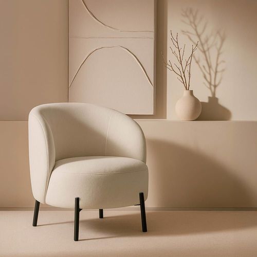 Fauteuil Relax En Métal Et Tissu Écru