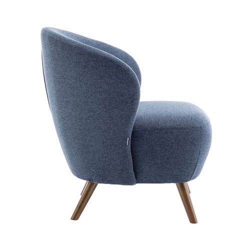 Fauteuil Relax En Bois Et Tissu Bleu Foncé