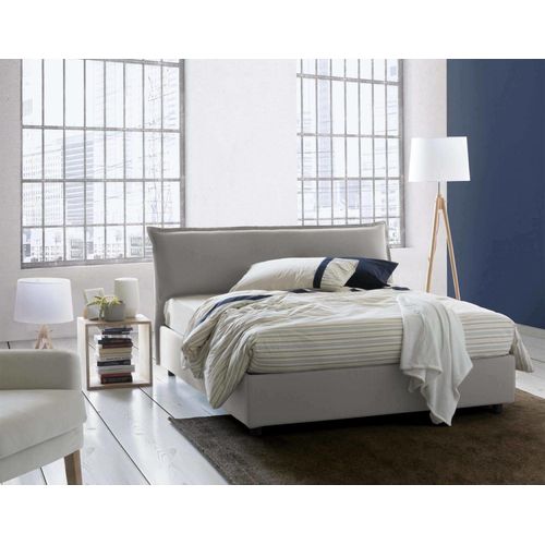 Lit Double En Similcuir Gris 160x190 Cm