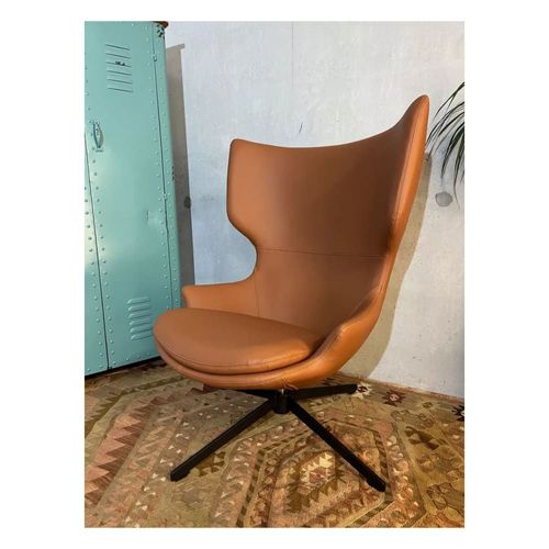 Fauteuil Design Rotatif En Simili Cuir Marron
