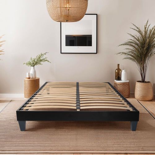 Sommier Monolattes Noir - 90x200 Cm