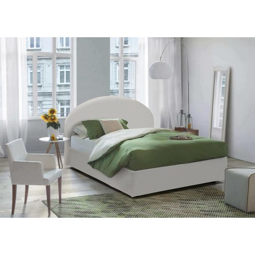 Lit Double En Simili Cuir Blanc 160x200 Cm