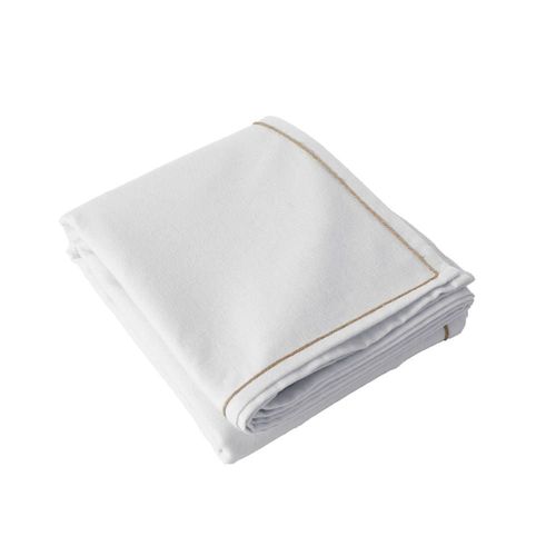 Nappe Rectangulaire Blanche Avec Bordure Jute 240 X 140 Cm